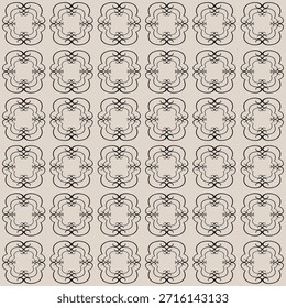Sofisticado patrón sin costuras con intrincados medallones de filigrana negra y elegantes volutas sobre un fondo beige suave Ideal para el Fondo de pantalla de textiles de lujo y la decoración clásica. Vector
