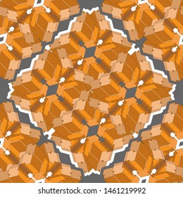 Sophisticated seamless pattern on gray background. Vector illustration