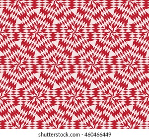 Sophisticated seamless pattern of various geometric elements woven on a hexagonal grid. Application for interior design, printing, wallpaper, textile industry. pink shades on a light pink background