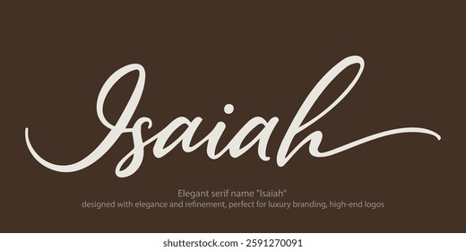 Sophisticated serif typeface 'Isaiah,' designed with elegance and refinement, perfect for luxury branding, high-end logos, and exquisite editorial designs, ideal for fashion, premium packaging,