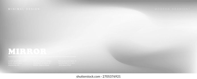 Sofisticada textura de espelho de prata. Gradiente de cromo ultrafino para maquetes de produtos estéticos. Ilustração vetorial.