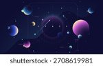 Sophisticated space background tailored for brochures and presentations, embracing a clean color palette.