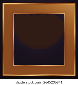 A sophisticated square frame with a wide, metallic gold-bronze border and thin golden outlines.