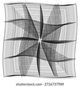 Elegante quadratische Gitterstruktur. Verdrehter Gittervektor. Einzigartige geometrische Textur. Professionelles grafisches Element. EPS 10.