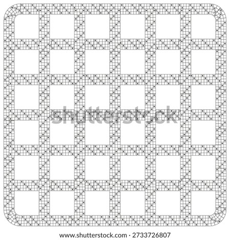 Sophisticated square patterns. Magnificent grid Vector. Incredible letter X illustrations. Professional rounded backgrounds.