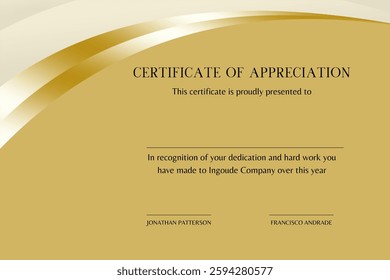 A sophisticated and stylish certificate template featuring a smooth gradient design. Perfect for awards, achievements, or recognition, it combines elegance with modern aesthetics, ensuring  professiol