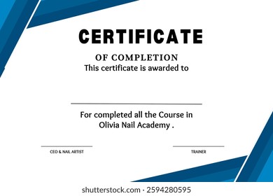 A sophisticated and stylish certificate template featuring a smooth gradient design. Perfect for awards, achievements, or recognition, it combines elegance with modern aesthetics, ensuring  professiol