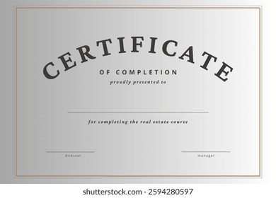 A sophisticated and stylish certificate template featuring a smooth gradient design. Perfect for awards, achievements, or recognition, it combines elegance with modern aesthetics, ensuring  professiol