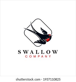 Sophisticated Swallow Logo Design Small Bird, Vector Animal Illustration for Nature or Wildlife Symbol Element Template Ideas