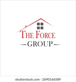 Sophisticated 'The Force Group' logo featuring a stylized house icon, ideal for real estate branding.