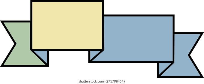 Ein elegantes dreischichtiges flaches Vektorband-Banner, perfekt für herausragende Überschriften, großartige Titel und prestigeträchtige Auszeichnungen. Das mehrstufige Design fügt dem Text Tiefe und Bedeutung hinzu und macht es ideal für Zertifizierungen, Veranstaltungsankündigungen, herausragende Leistungen und Premium-Branding in Print- und digitalen Medien.