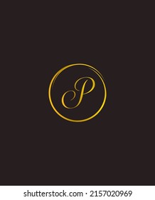 A sophisticated and unique handwritten letter type P vector logo template