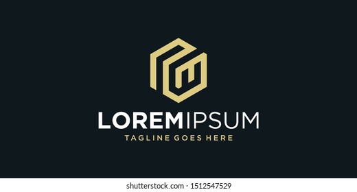 sophisticated and unique hexagon initials logo design inspiration