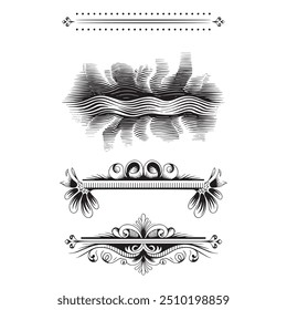 Sophisticated Vector Borders with Ornate Scrollwork and Swirls