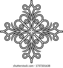 Sophisticated vector figure with elegant elements. Antistress coloring for everybody.