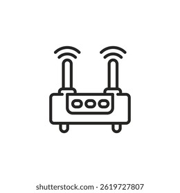 Sophisticated vector graphic representation of modern wireless internet router