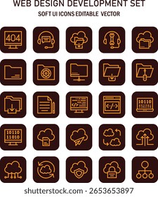 Sophisticated vector illustration set for web architecture and application development, featuring distinct user