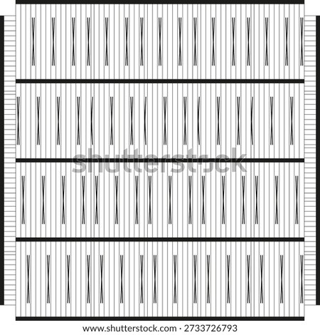 Sophisticated vertical patterns. Magnificent striped Vector. Incredible letter X illustrations. Professional black elements.