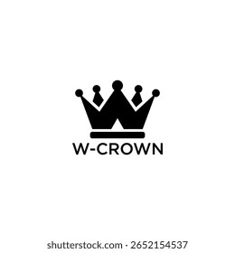 Um design sofisticado logotipo w-coroa, perfeito para representar marcas de luxo, negócios com tema de royalty ou empresas que buscam um símbolo elegante e atemporal. 