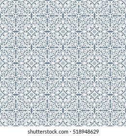 Sophisticated white seamless abstract pattern on a gray background