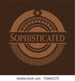 Sophisticated wooden emblem. Vintage.