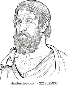 sophocles line art portrait. He is one of three ancient Greek tragedians, at least one of whose plays has survived in full. 