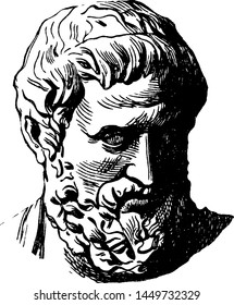 Sophocles, vintage engraved illustration drawing