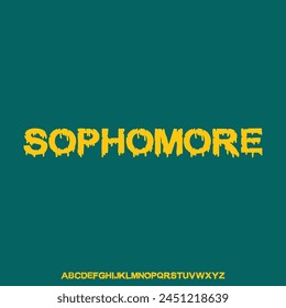 sophomore, varsity college font alphabet vector set