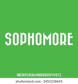 sophomore, varsity college font alphabet vector set