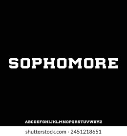 sophomore, varsity college font alphabet vector set