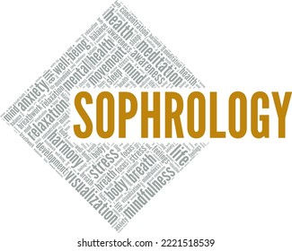 Sophrology word cloud conceptual design isolated on white background.