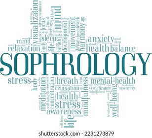 Sophrology word cloud conceptual design isolated on white background.