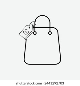 sopping bag icon design template. Trendy style, vector eps 10