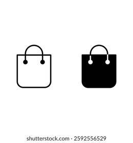 sopping bag icon set color editable