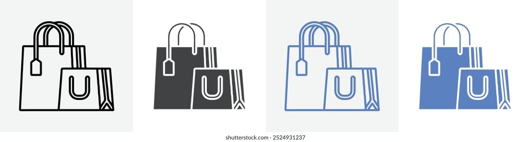 sopping bag icon vector set use for web