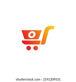 Sopping Cart logo, shopping logo, Letter O shopping Logo Template vector symbol