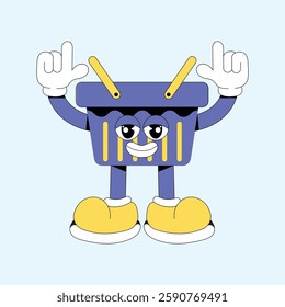 Sopping cart mascot logo character cartoon illustration