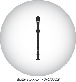 Soprano flute simple icon on round background