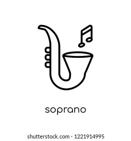 soprano icon. Trendy modern flat linear vector soprano icon on white background from thin line Entertainment collection, outline vector illustration