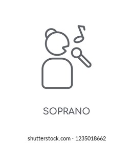 Soprano linear icon. Modern outline Soprano logo concept on white background from Entertainment and Arcade collection. Suitable for use on web apps, mobile apps and print media.