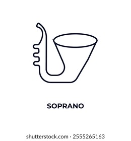 soprano outline icon. Linear vector from entertainment concept. Thin line soprano icon isolated on white background