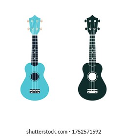 Soprano ukulele illustration and icon. Hawaiian uke string musical instrument.