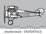 Sopwith 7F.1 Snipe. World War 1 fighter aircraft. Side view. Image for illustration and infographics.