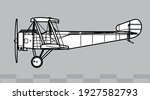Sopwith Type 9700. Sopwith Strutter. World War 1 attack aircraft. Side view. Image for illustration and infographics.