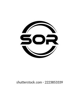 SOR-Buchstaben Logo-Design in Abbildung. Vektorlogo, kalligraphische Designs für Logo, Poster, Einladung, etc.