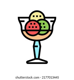 sorbet ice cream color icon vector. sorbet ice cream sign. isolated symbol illustration