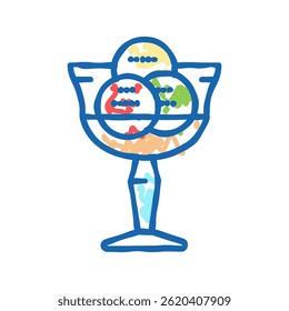 sorbet ice cream doodle icon sketch vector. sorbet ice cream sign. isolated symbol illustration