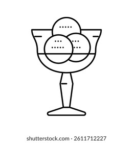 sorbet ice cream line icon vector. sorbet ice cream sign. isolated contour symbol black illustration