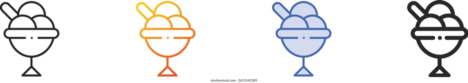 sorbet icon.Thin Linear, Gradient, Blue Stroke and bold Style Design Isolated On White Background