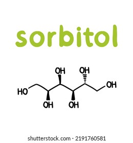 Sorbitol Sign At Medicine Package Sticker Design. Isolated On White Ingredient Line Icon Formula. Natural Sweetener Product, Label Element For Package, Vector Illustration